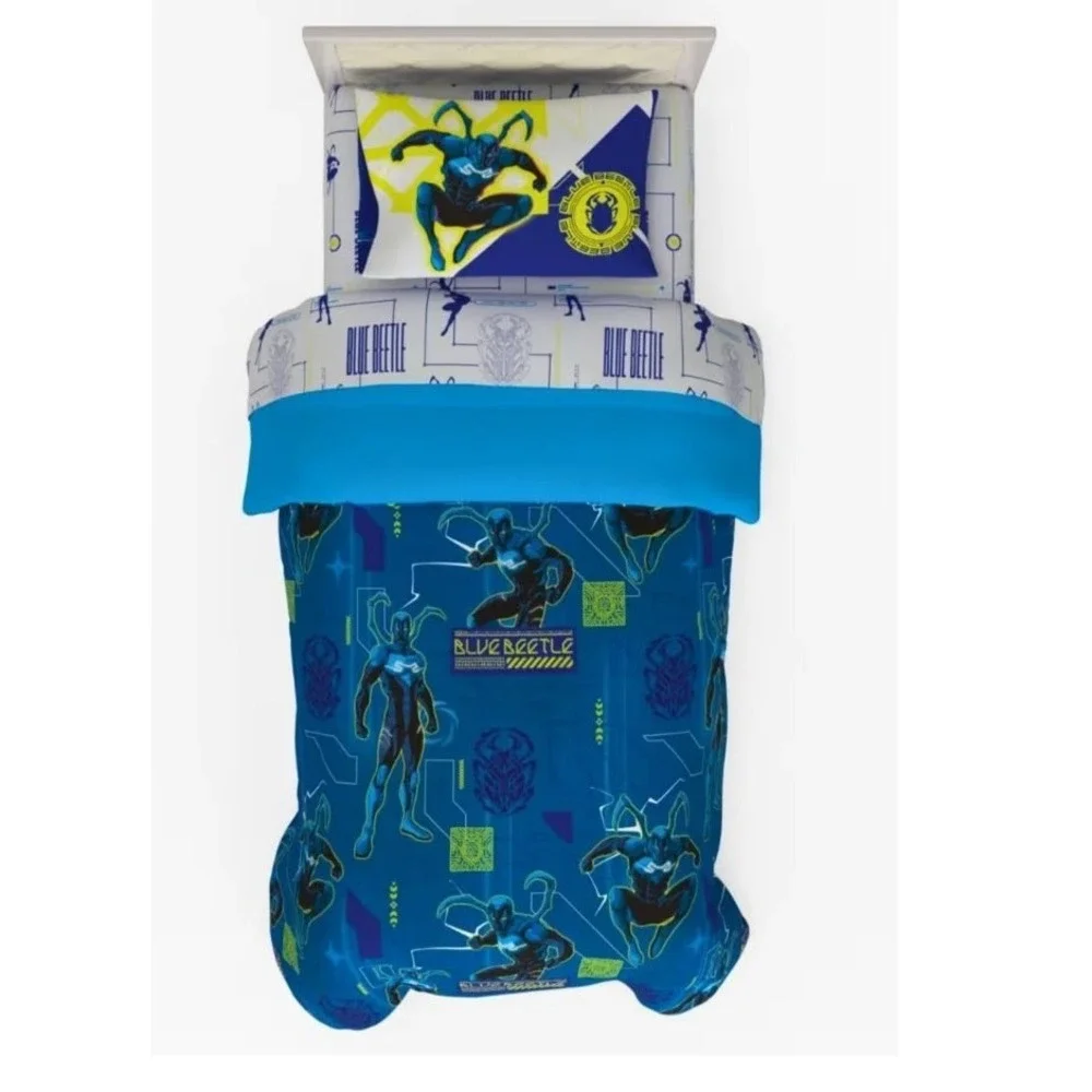 Blue Beetle Kids Bedding Super Soft Microfiber Comforter and Sheet Set, 4 Piece
